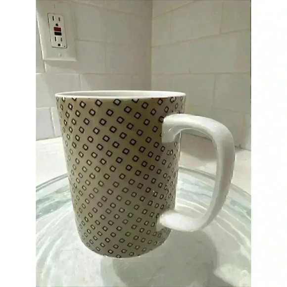 Fitz and Floyd Coffee Mug, Pretty Tea Cup, preppy plaid - Picture 3 of 8